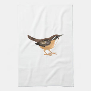 Cute Carolina Wren Tea Towel