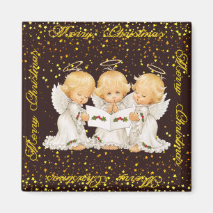 Cute Caroling Angels  Magnets