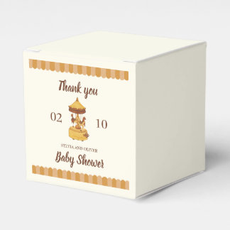 Cute carousel gender neutral baby shower favour box