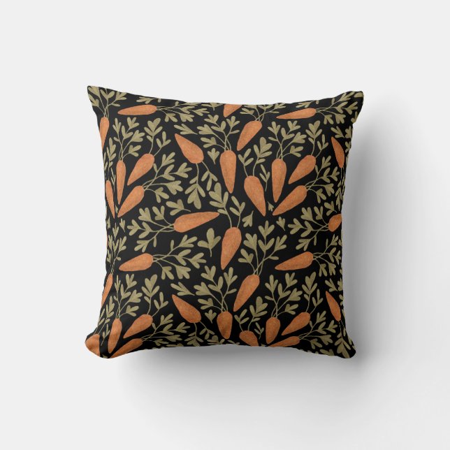 Cute Carrot Hand Drawn Pattern Cushion (Front)