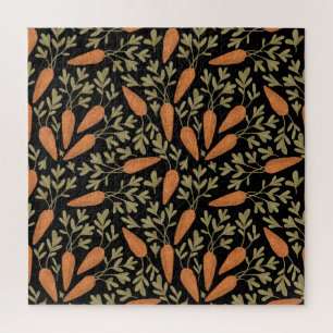 Cute Carrot Hand Drawn Pattern Jigsaw Puzzle