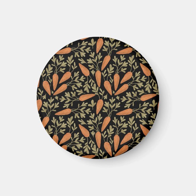 Cute Carrot Hand Drawn Pattern Magnet (Front)