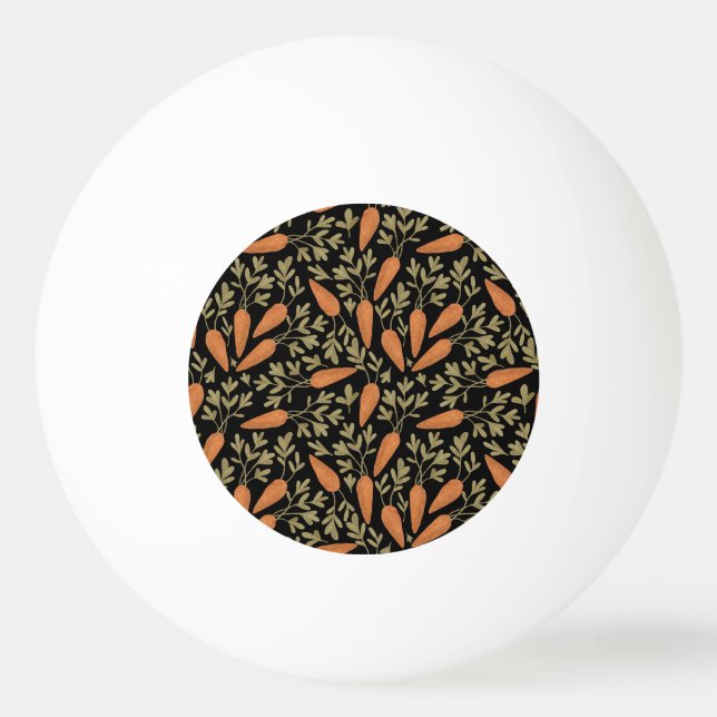 Cute Carrot Hand Drawn Pattern Ping Pong Ball (Front)