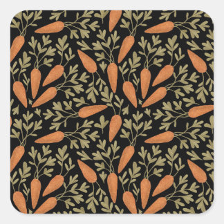 Cute Carrot Hand Drawn Pattern Square Sticker