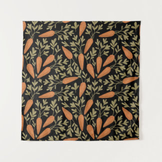 Cute Carrot Hand Drawn Pattern Tapestry