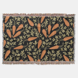 Cute Carrot Hand Drawn Pattern Throw Blanket