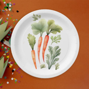 Cute Carrot Main Dish Watercolor Food Pattern