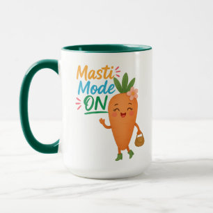 Cute Carrot Masti Mode ON Combo Mug Fun Cartoon