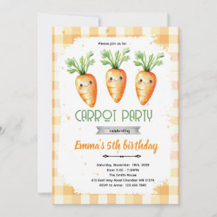 Cute carrot party invitation