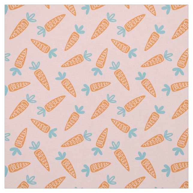 Cute Carrot pattern on light pink Fabric (Swatch)