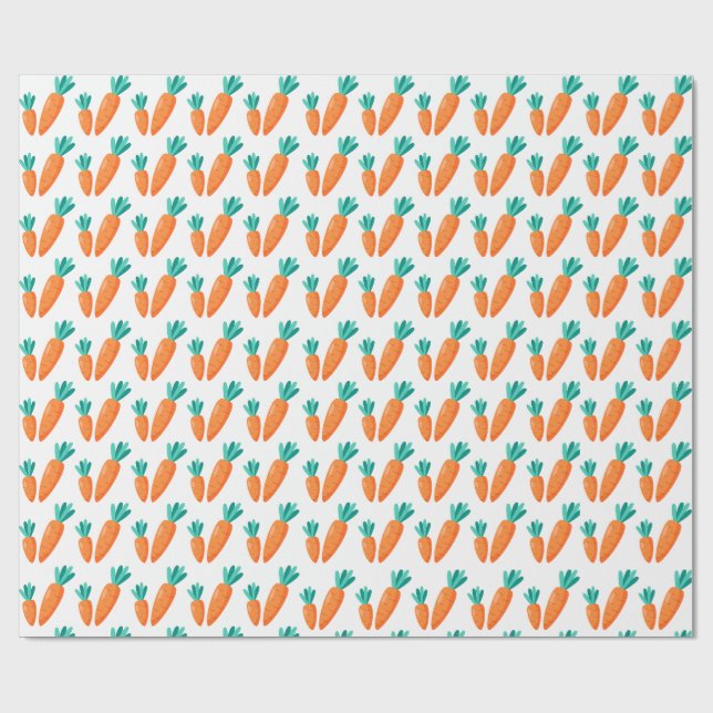 Cute Carrot Pattern Wrapping Paper (Flat)