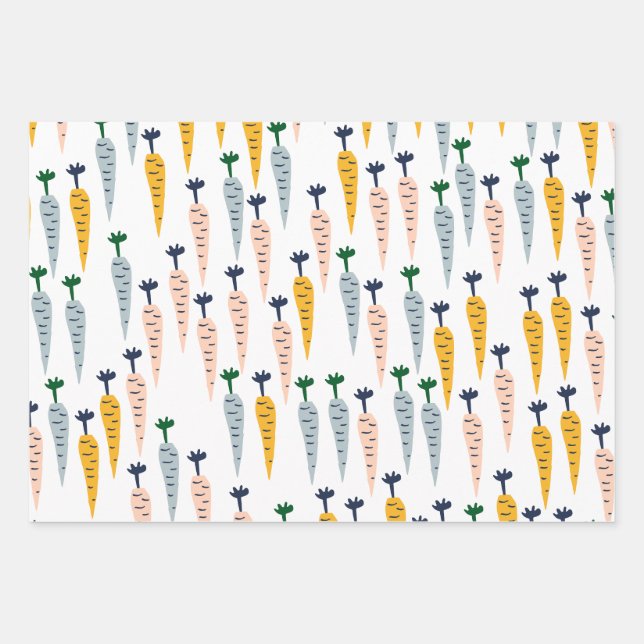 Cute Carrots Wrapping Paper (Front)