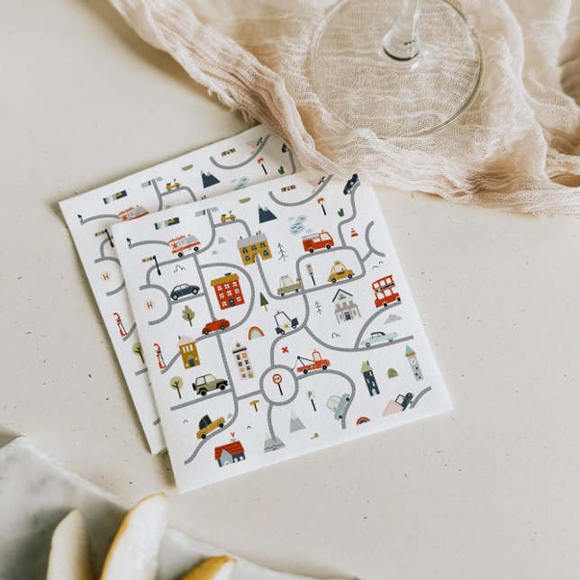 Cute Cars Birthday  Napkin (Creator Uploaded)