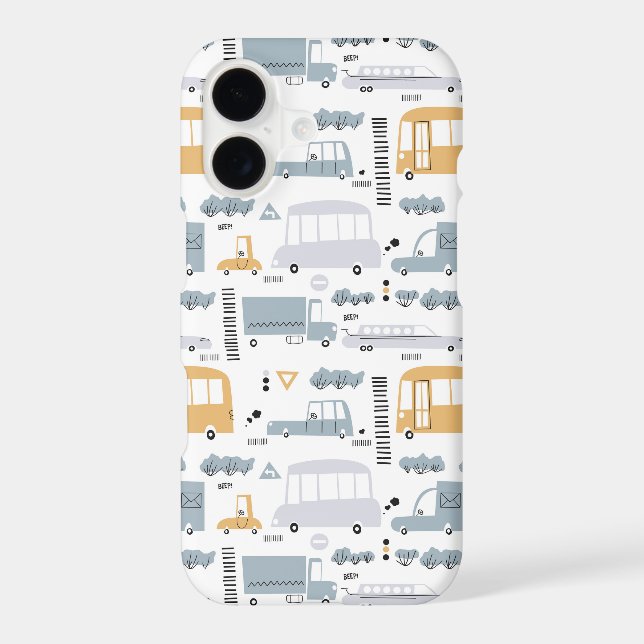 Cute Cars in Traffic Pattern Samsung Galaxy S21 Case (Back)
