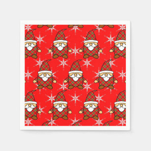 Cute Carton Gnome Pattern Christmas Napkins