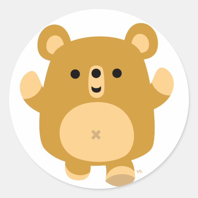 Cute Cartoon Affectionate Bear sticker (Front)