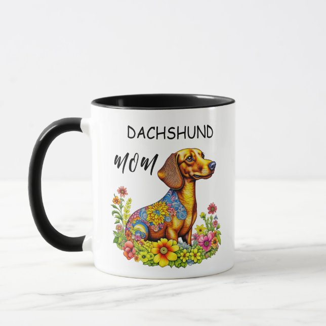 Cute Cartoon AI Dachshund Mum Mug (Left)