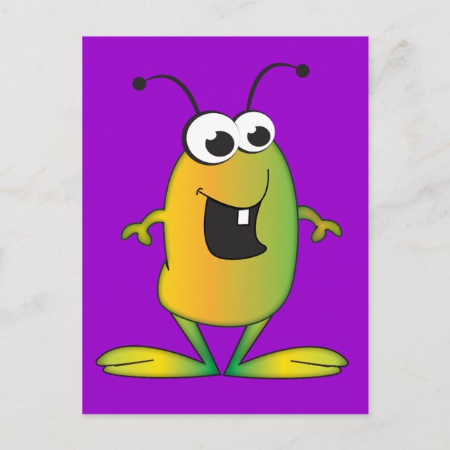 Cute Cartoon Alien Postcard (Front)