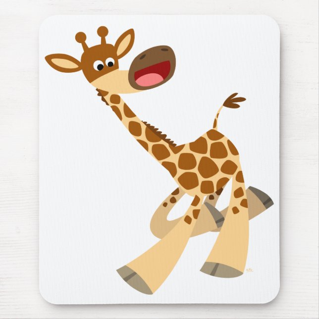 Cute Cartoon Ambling Giraffe Mousepad (Front)