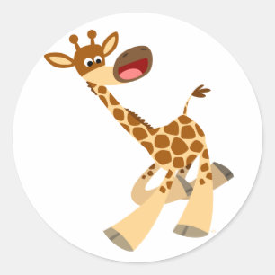Cute Cartoon Ambling Giraffe Sticker