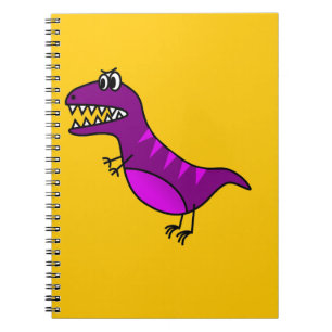 Cute cartoon angry purple dinosaur notebook