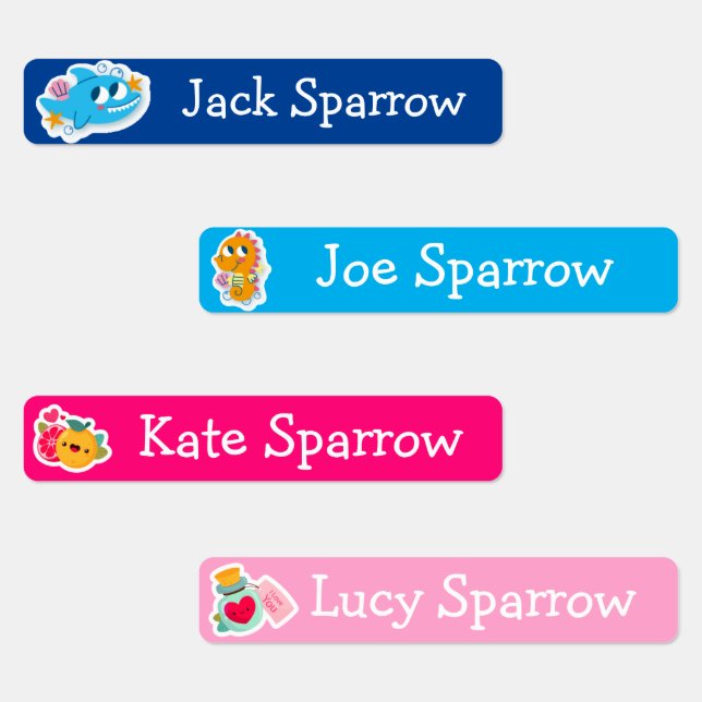 Cute Cartoon Animal Boy & Girl Kids Label Sticker (Group)