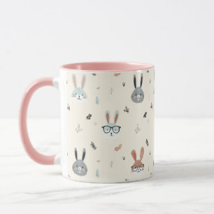 Cute cartoon animal faces mug
