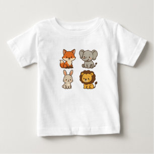 Cute Cartoon Animal Friends Collection Baby T-Shirt