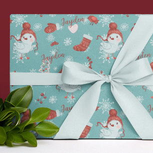 Cute Cartoon Animals Personalised Wrapping Paper