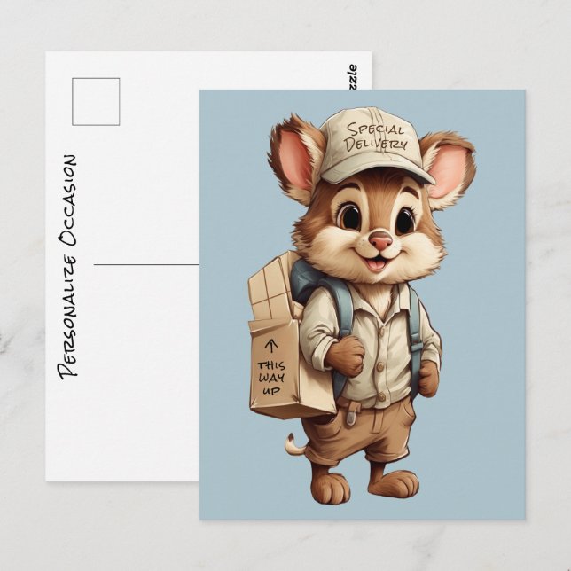 Cute Cartoon Animals Special Delivery Any Occasion Postcard (Front/Back)