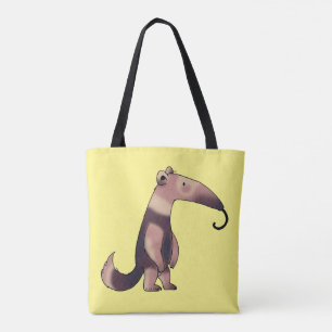 cute cartoon anteater tote bag