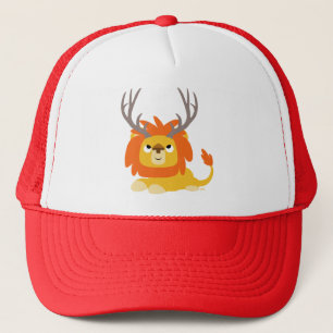 Cute Cartoon Antlered Lion Hat
