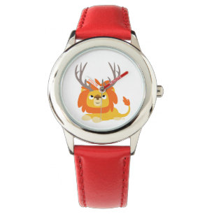 Cute Cartoon Antlered Lion Watch