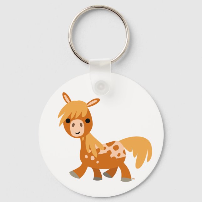 Cute Cartoon Appaloosa Pony Keychain (Front)