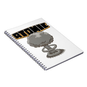 Cute cartoon atomic mushroom cloud notebook