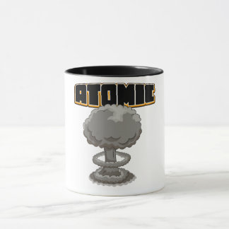 Cute cartoon atomic mushroom cloud postcard mug