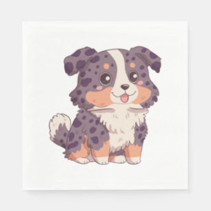 Cute cartoon australian shepherd dog kawaii illust napkin