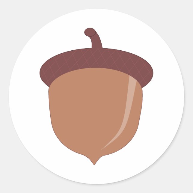 Cute Cartoon Autumn Acorn Classic Round Sticker (Front)