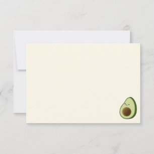 Cute Cartoon Avocado Blank Cream Off White Card