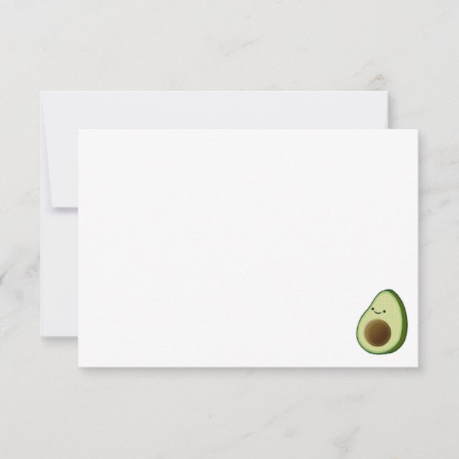 Cute Cartoon Avocado Custom Blank Card (Front)
