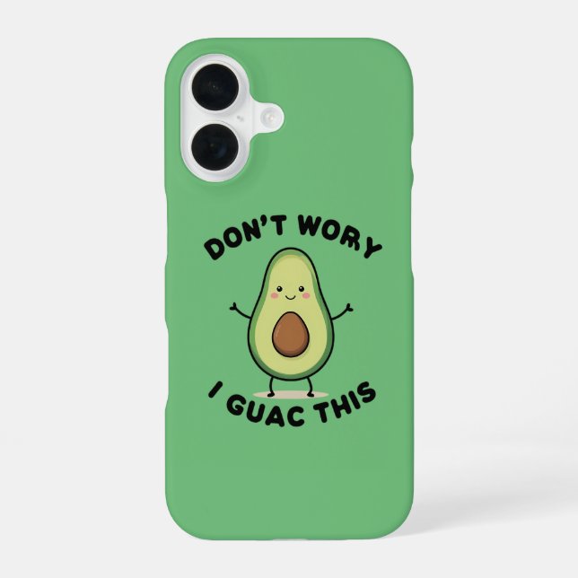 Cute Cartoon Avocado iPhone 16 Case (Back)