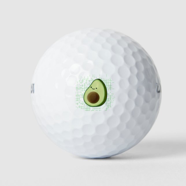 Cute Cartoon Avocado On Distressed Background Golf Balls (Front)