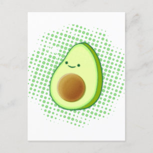 Cute Cartoon Avocado On Distressed Vortex Postcard
