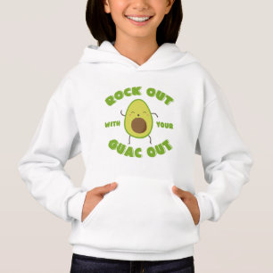 Cute Cartoon Avocado "Rock Out With Your Guac Out"