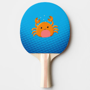 Cute Cartoon Baby Crab Blue Ocean Ping Pong Paddle