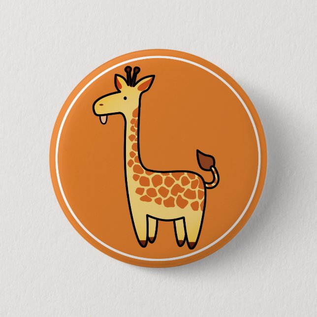Cute Cartoon Baby Giraffe 6 Cm Round Badge (Front)
