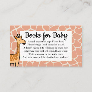 Cute Cartoon Baby Giraffe Book Request Enclosure Card