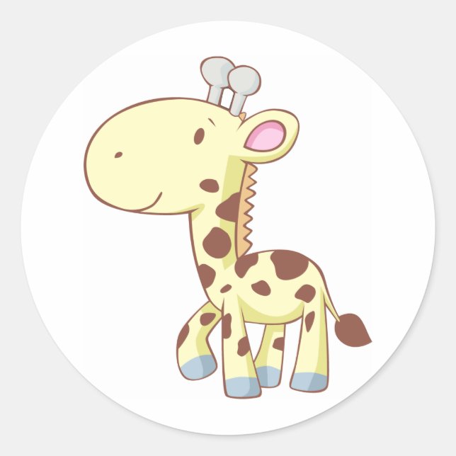 Cute Cartoon Baby Giraffe Shirts Classic Round Sticker (Front)