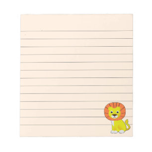 Cute Cartoon Baby Lion Lined Notepad