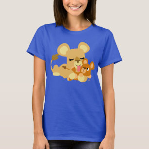 Cute Cartoon Baby Lion's Bath Women T-Shirt